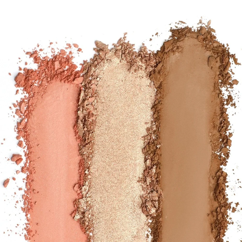 REALHER Ultimate Glow Trio Blush Highlight Contour Palette Compact